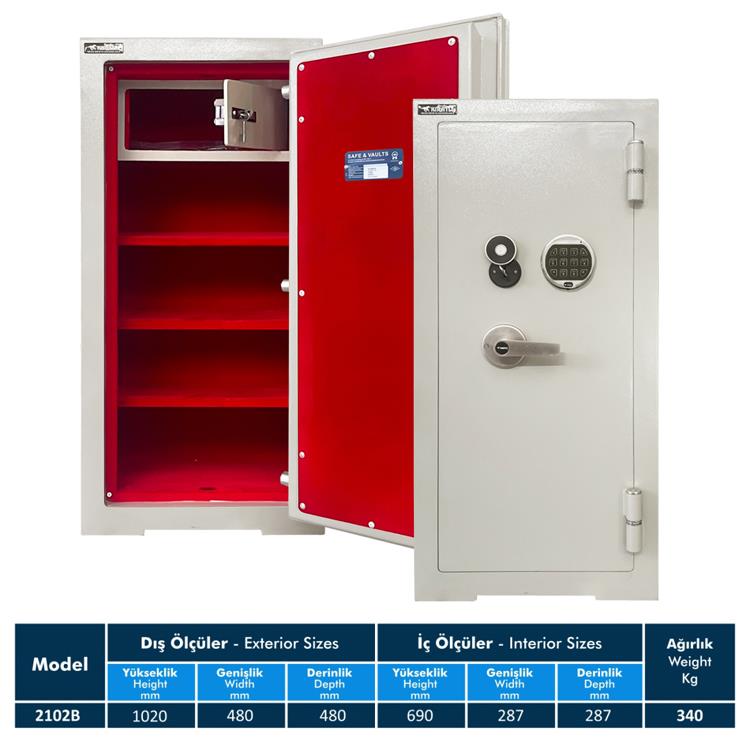 2102B KEK Elektronik Ofis Kasası | Kadifeli