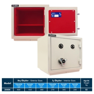 2040N KKK Ev Ofis Kasası | Kadifeli